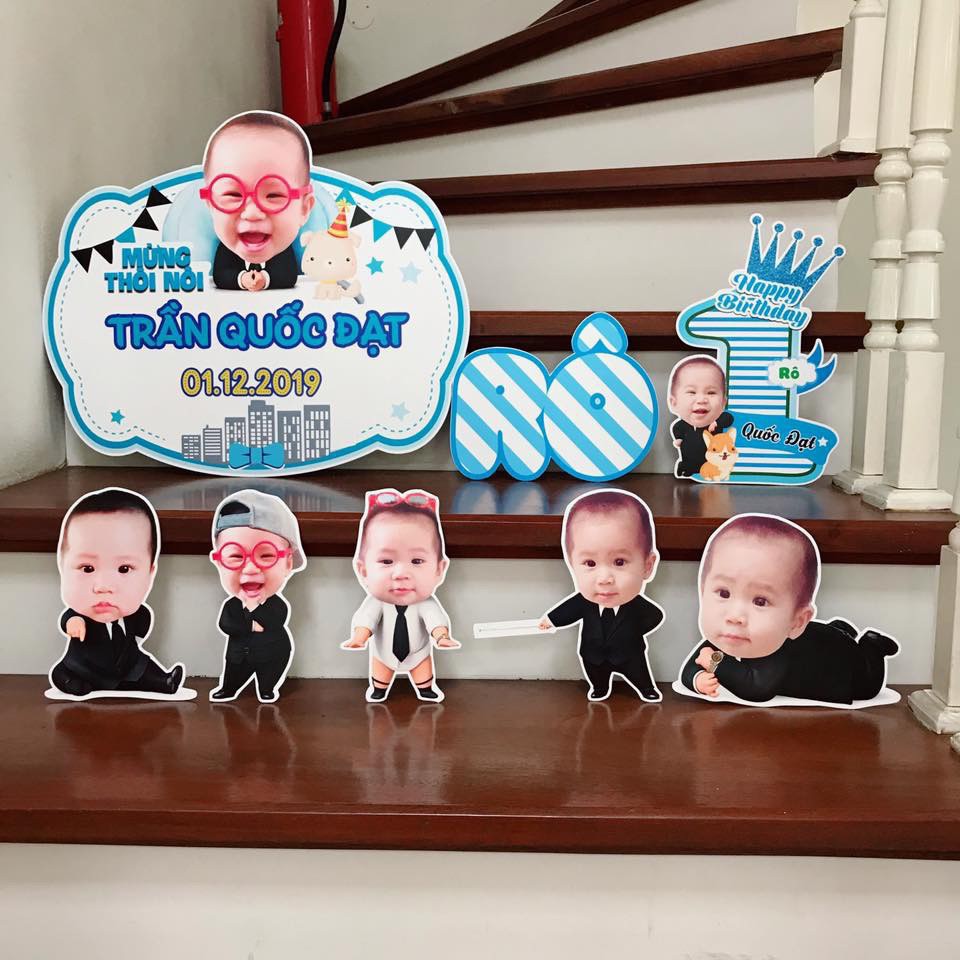 Hình chibi bé trai ⚡️SINH ĐÔI, TIỆC ĐÔI⚡️sinh nhật, thiết kế hình Chibi cho bé trang trí tiệc sinh nhật theo yêu cầu