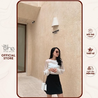 Áo croptop voan kính | SA002