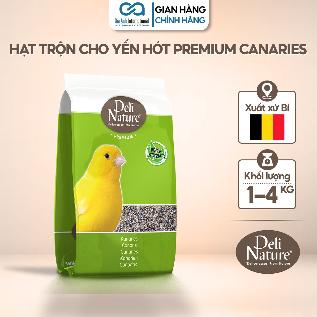 Hạt Trộn Cho Yến Hót - Deli Nature Premium Canaries Với Nhiều Loại Hạt Bổ Sung Dinh Dưỡng Giúp Yến Khoẻ Mạnh Túi 1kg-4kg