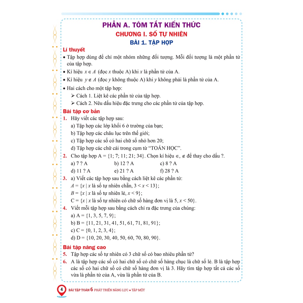Sách – Bài tập Toán 6 phát triển năng lực tập một