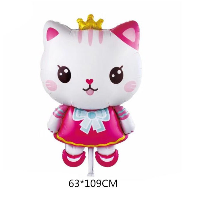 (XẢ KHO) BÓNG TRÁNG NHÔM LỚN MÈO KITTY ĐỨNG , BÓNG KIẾNG TRANG TRÍ TIỆC