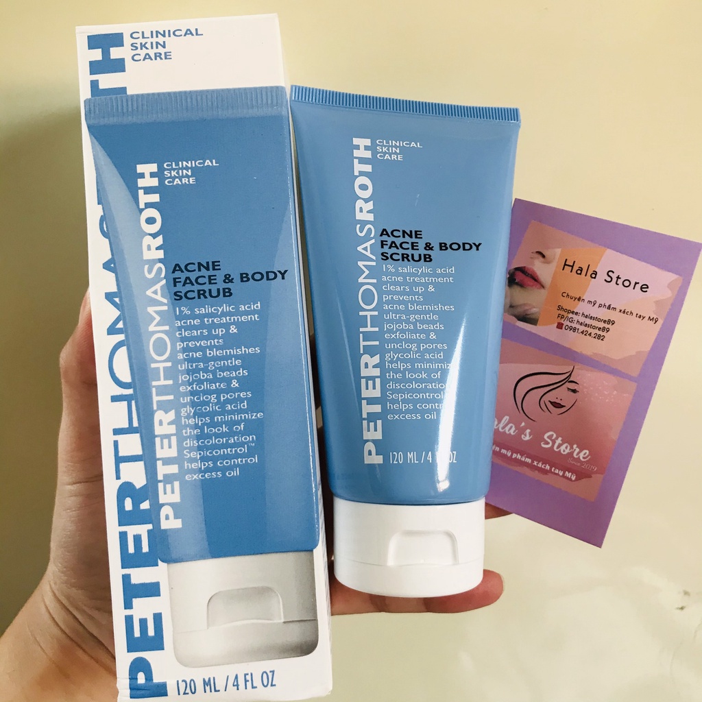 Tẩy da chết cho da mụn Acne Face &amp; Body Scrub Peter Thomas Roth - dùng được cho mặt và toàn thân