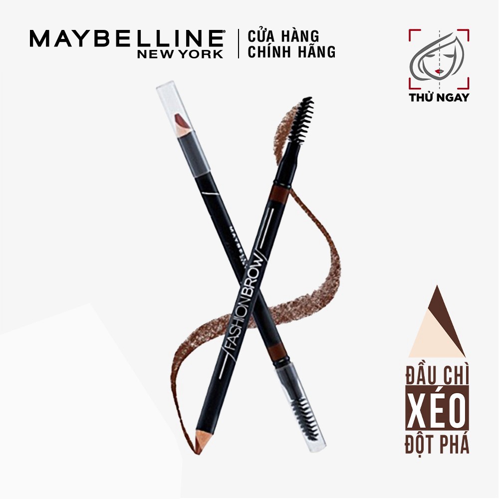 [G03] Chì Kẻ Mày 2 Đầu Với Đầu Chì Xéo Mềm Mịn 12H Maybelline New York Fashion Brow Shaping Pencil 1.5g S004