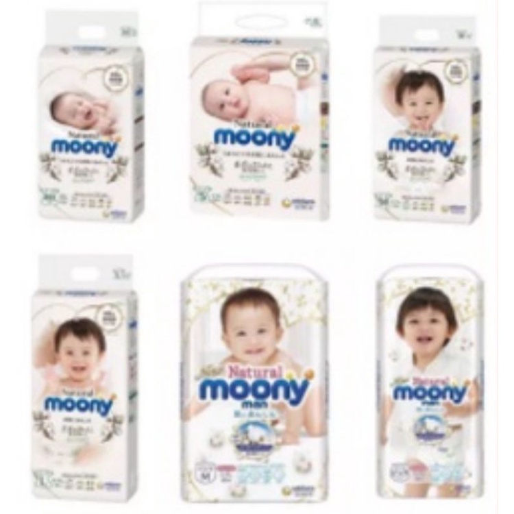 Tã Dán/ Quần Moony Natural siêu cao cấp NB63/ S58/ M46/ L38/ L36/ Xl32