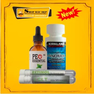 Combo 1 Minox 1 LCLT 1 Retinol 1 Peo Mix  hỗ trợ mọc râu tóc nhanh Minoxidil 5%
