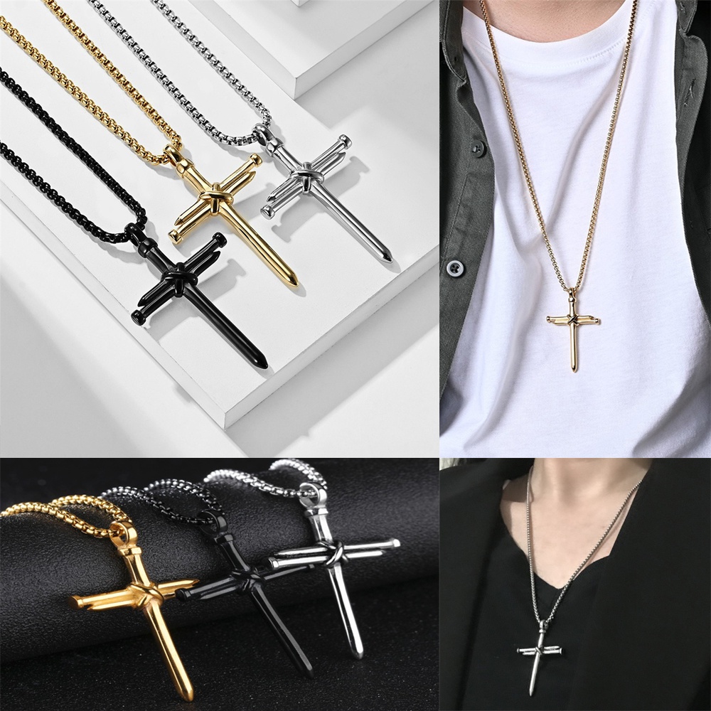 Vòng cổ mặt thánh giá bằng thép không gỉ