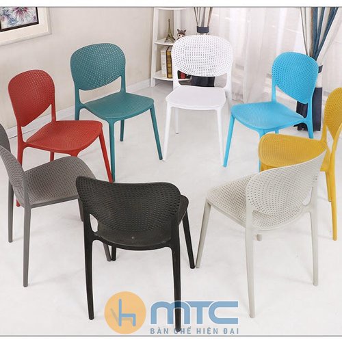 Ghế Lỗ Nhựa Đúc Nguyên Khối Hol Sankyo Thủng Lỗ Tựa Lưng Ngồi Quán Cafe, Nhà Hàng, Hội Nghị