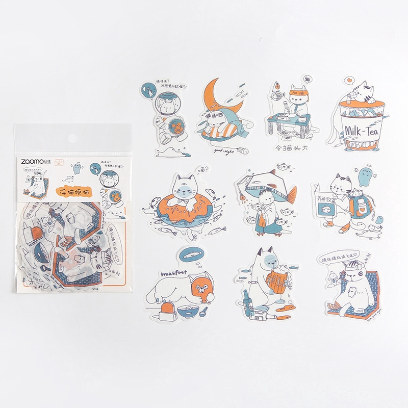 Bộ 40 miếng dán hình nhân vật anime dán trang trí sổ tay/ nhật ký/ album thủ công