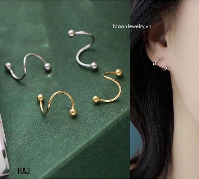 HOT BÔNG TAI VÀNG BẠC XOẮN MẪU MỚI NHẤT