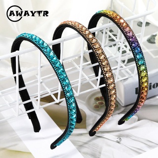 Băng Đô Cài Tóc Mỏng Đính Đá Bezel Hàng Mới Dành Cho Bạn Nữ