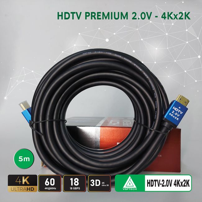 Cáp HDMI VSPTECH premium 2.0V dài 5m