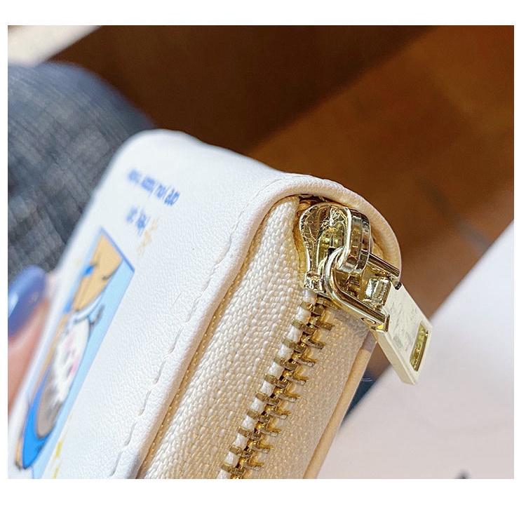 YA ZHOU LONG  Ví Ngắn Đựng Thẻ ID / Tiền Xu Nhỏ Xinh in Họa Tiết Hoạt Hình Kiểu Nhật Bản Dễ Thương Cho Bạn Gái