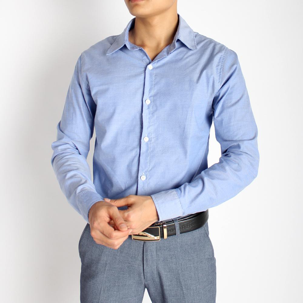 Áo Sơ Mi Nam Dài Tay Chất Cotton Thoáng Mát Màu Trơn Thời Trang