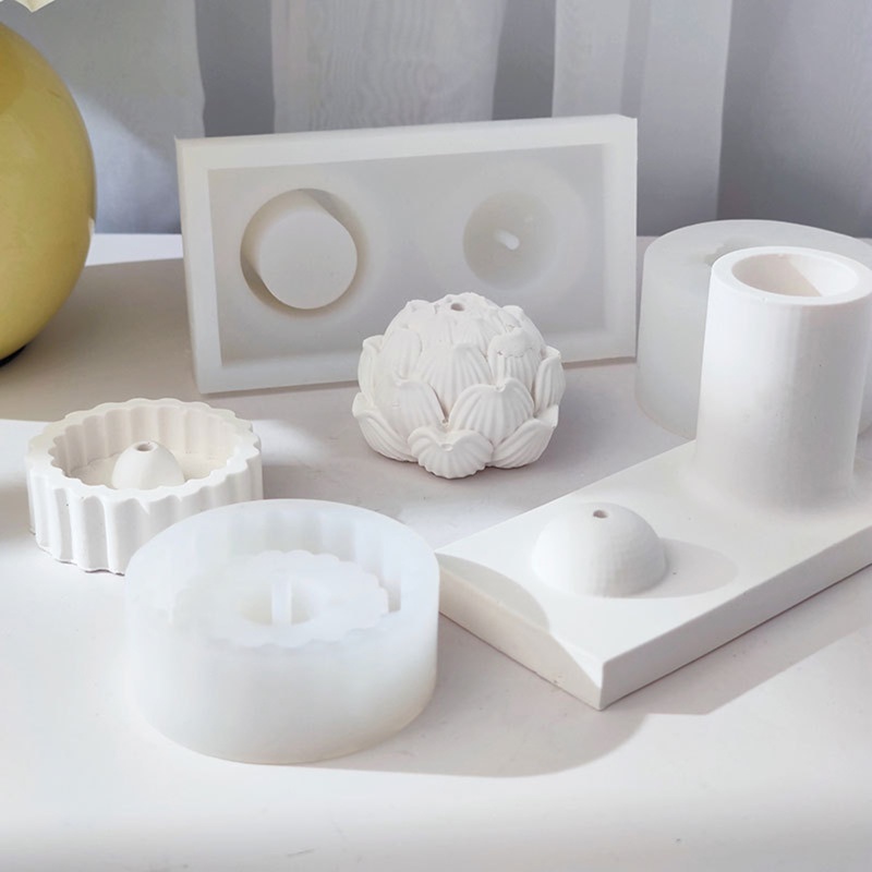 Khuôn Silicon Làm Đế Nến Hình Hoa Sen Độc Đáo Cr