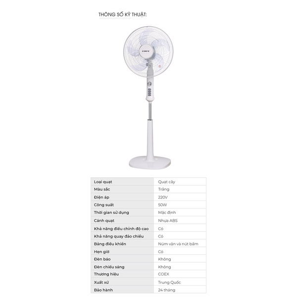 Quạt cây cao cấp 5 cánh Coex CF-7315