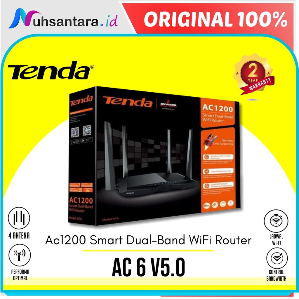 TENDA Ăng ten phát sóng Wifi Ac6 AC1200 4