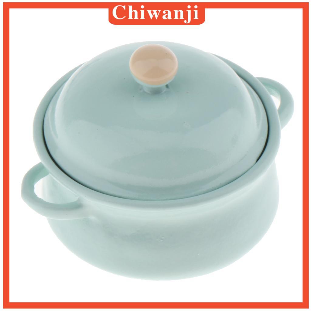 Nồi Nấu Súp Mini Màu Xanh Lá Dùng Trang Trí Nhà Búp Bê 1: 12