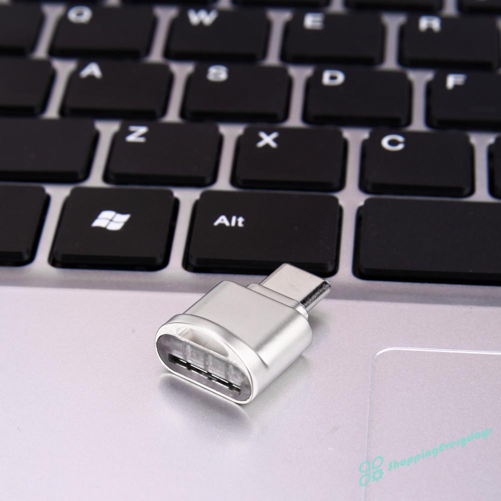 SV  Mini Portable Key Ring Type Type-C USB3.1 Micro SD TF Memory Card Reader