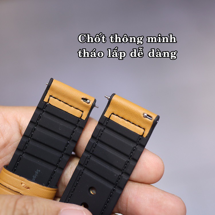 [Now Ship] Dây da Spigen Retro Fit (chính hãng) (kích thước dây 20mm-22mm, và Apple Watch)