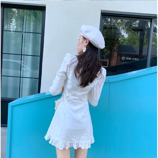 Đầm Chiffon Cổ Vuông Phối Tim