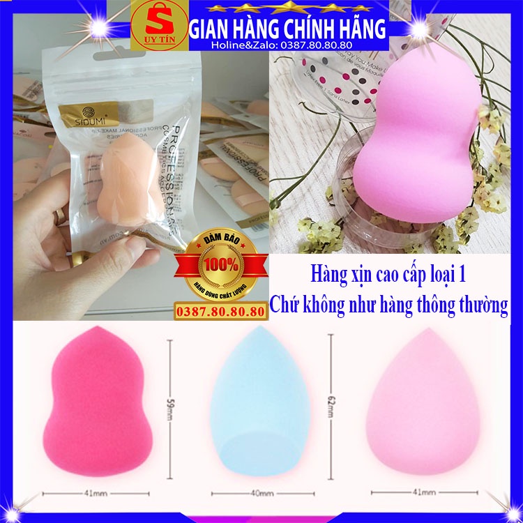 Set 2 Bông mút trang điểm đánh tán kem nền phấn nước cushion bb cc cream phấn hồ lô giọt nước chính hãng sidumi hàn quốc