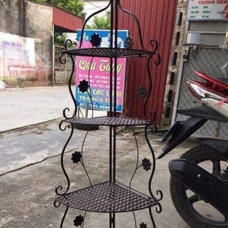 Kệ Góc Sắt 4 Tầng Hoa Văn