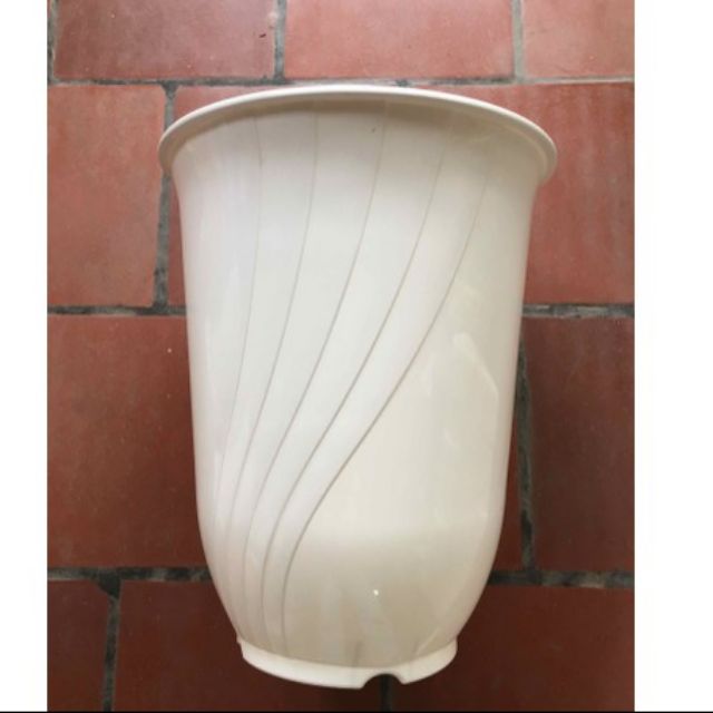 (ib nếu ship cao) (37x45cm) Chậu nhựa tròn bầu tráng men giả sứ siêu bền xịn_Chậu bom dáng đứng lòng sâu trồng cây cảnh