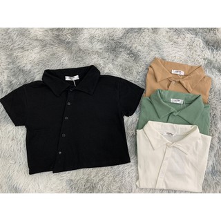 Áo Croptop - Áo Thun Croptop Nút Xẻ Chéo