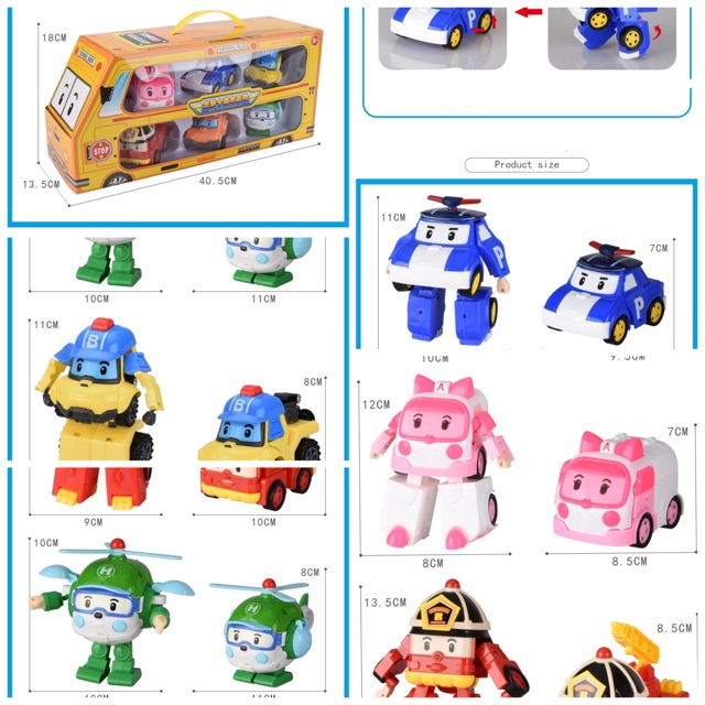 LOẠI TO_Bộ 6 xe Robot car poli biến hình cảnh sát_kèm video&ảnh thật no.868-9