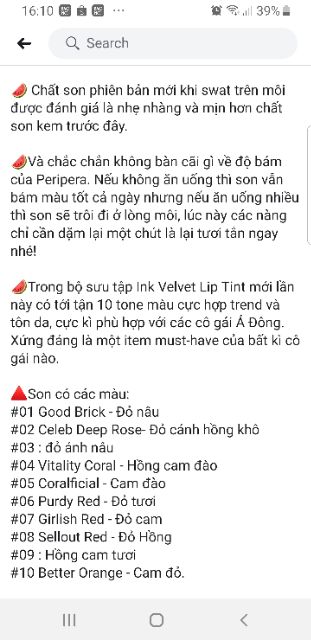 ( Mẫu mới ) Son kem lì Ink Velvet