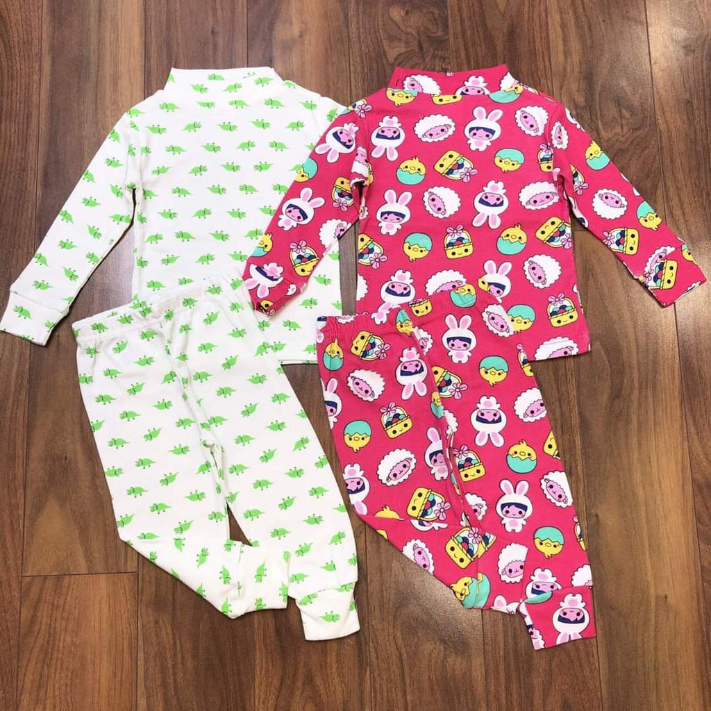 Bộ quần áo bé gái bé trai thun cotton borip gymboree cổ 3cm dài tay giữ nhiệt Hàng xuất dư loại 1