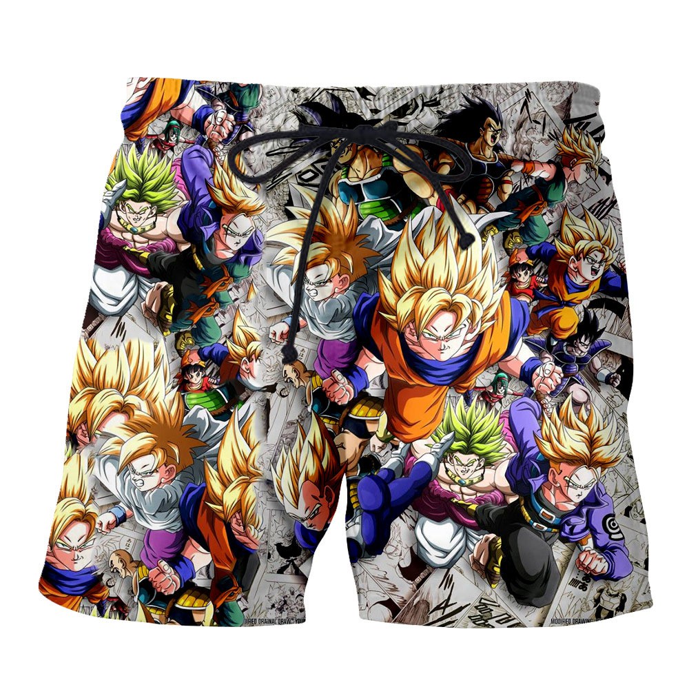 Quần Short Lưng Thun Co Giãn In Hình Anime Dragon Ball Z Goku Phong Cách Hip Hop Đường Phố Hawaii Thời Trang Mùa Hè Cho Nam