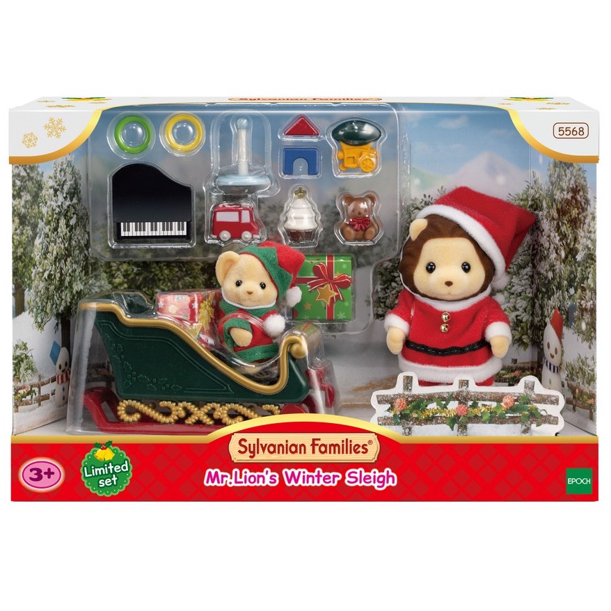 Đồ Chơi Sylvanian Families Cỗ Xe Giáng Sinh Của Ông Già Noel Mr. Lion's Winter Sleigh