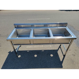 Chậu rửa công nghiệp 3 học Inox cao cấp