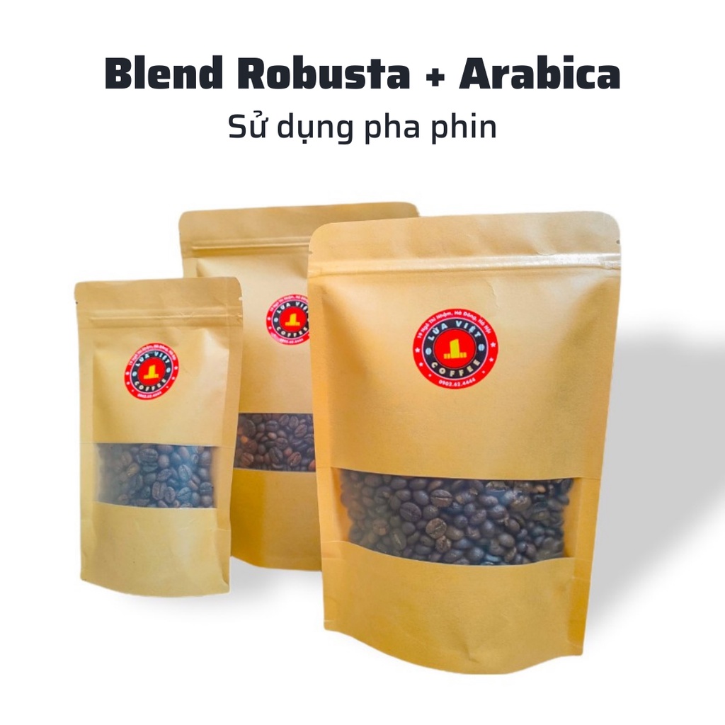 Cafe nguyên chất Blend Robusta và Arabica pha phin 500G cà phê rang xay hương vị truyền thống ngọt hậu không sánh gắt