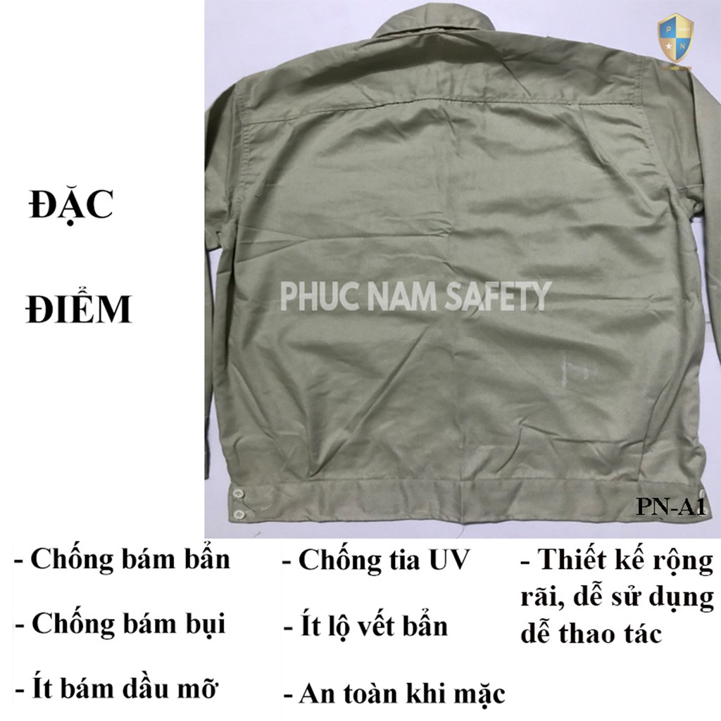 Áo bảo hộ lao động màu ghi đậm, Áo bảo hộ lao động PN-A1, BHLĐ Phúc Nam