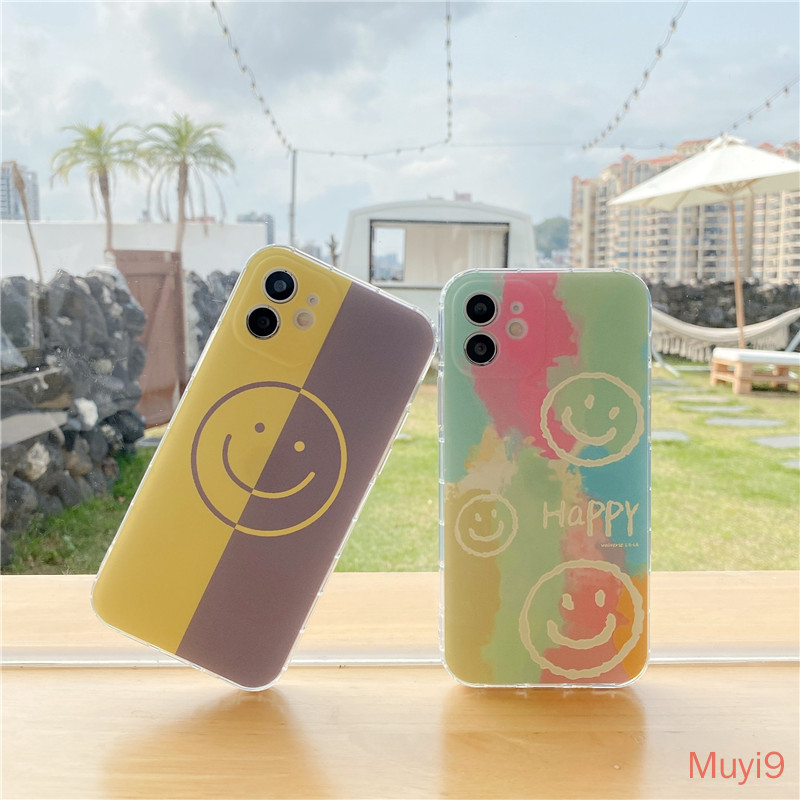 Ốp điện thoại mềm in hình mặt cười phong cách cặp đôi thời trang cho iPhone12Pro MAX I1211PROMAX X XSMAX XR I8/SE2/7plus | BigBuy360 - bigbuy360.vn