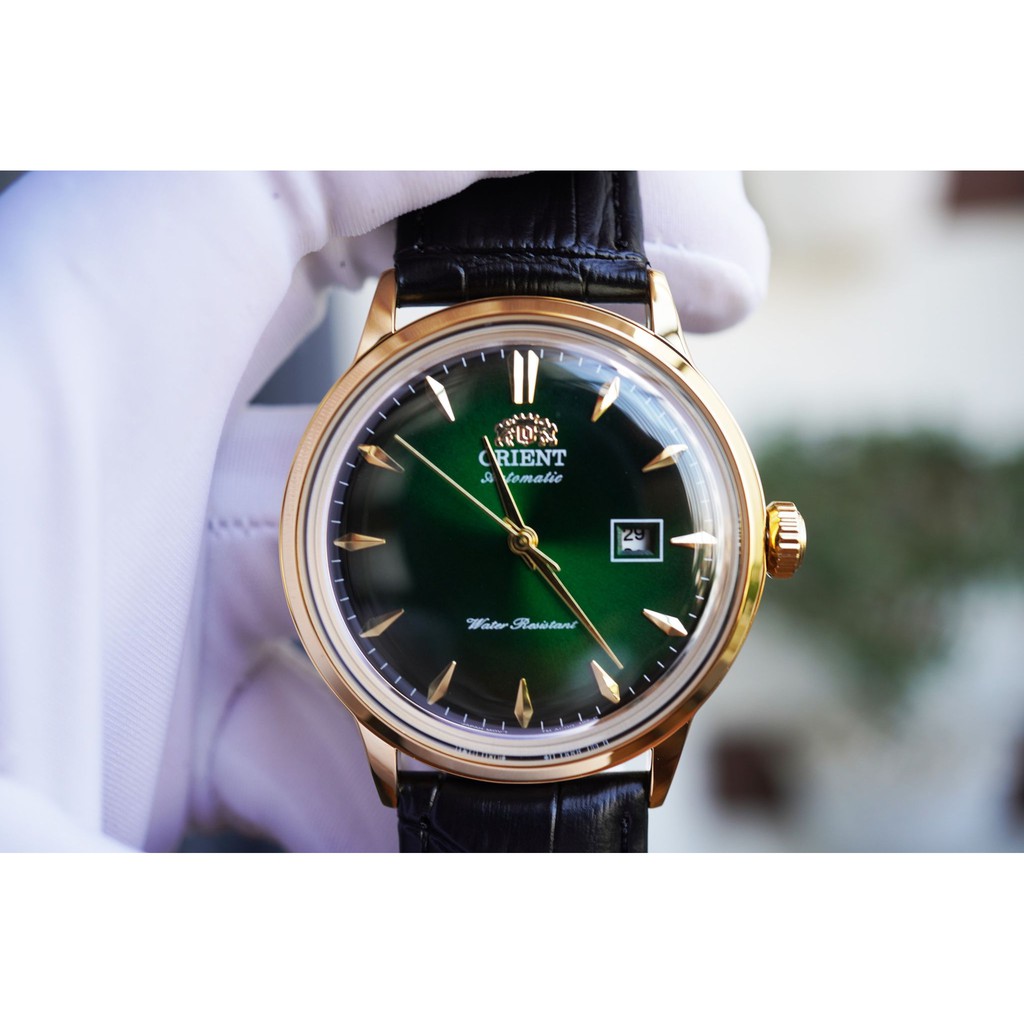 Đồng hồ nam Orie Bambino Gen 1 FAC00002W0 mặt xanh viền vàng hồng case 40.5mm. 3atm