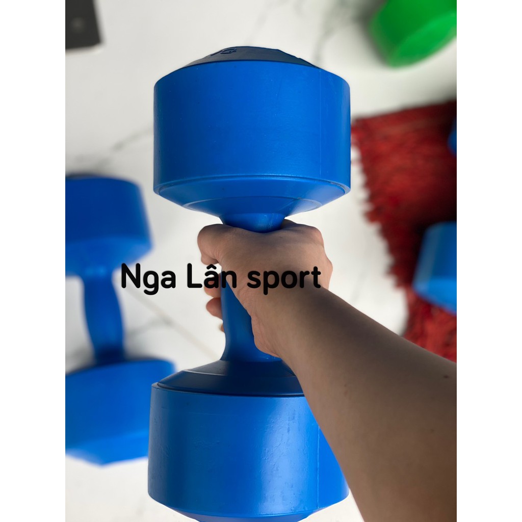 Tạ tay cao cấp - 1 đôi tạ tay 5kg, hàng loại dầy đẹp, vỏ nhựa cứng cáp