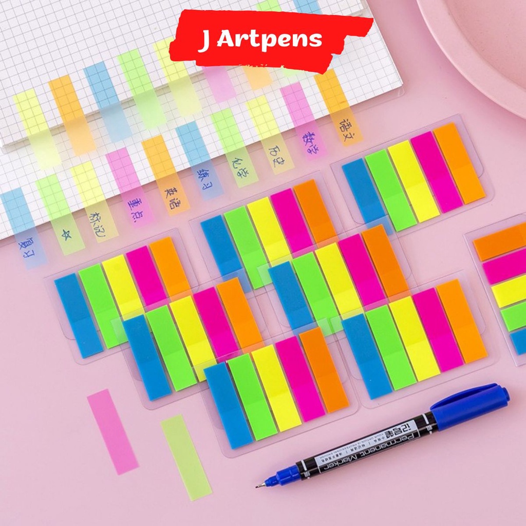 Set 5 Màu - 125 Miếng Dán Đánh Dấu Trang Sách Note (Shop J-ArtPens)