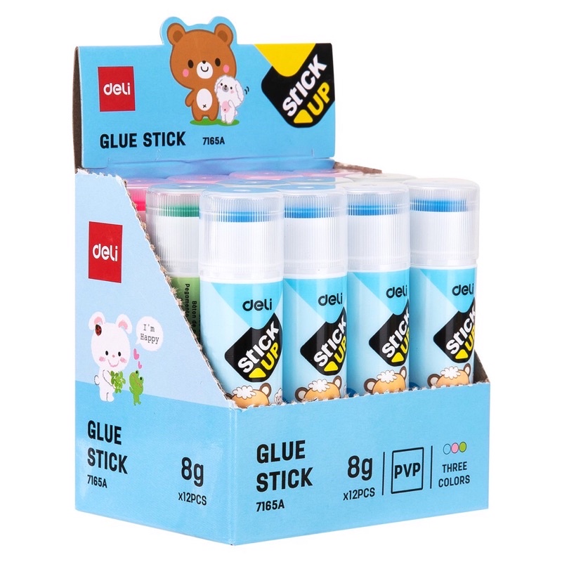 Hồ Khô_Keo Khô 3 Màu Deli 7165A 8g Chính Hãng