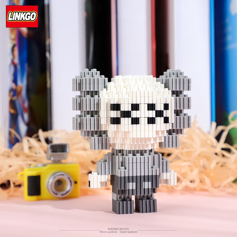 Đồ chơi lắp ráp, đồ chơi lắp ghép lego 3D mô hình lego kaws mini 9cm linkgo