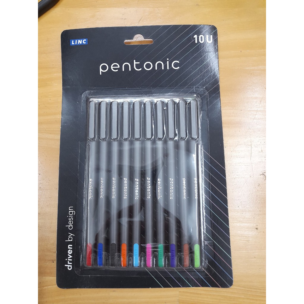 Bộ 10 bút bi 10 màu tươi sáng LINIC Pentonic - nét 0.7mm