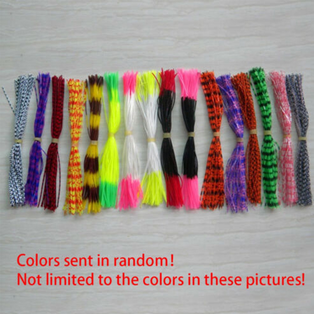 Bộ 50 dây silicone dài 13cm rộng 0.8cm nặng 2.6g dùng làm mồi giả câu cá