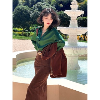 🍃🍃set áo + chân váy nhung xẻ bên eo cao phong cách pháp🍃🍃