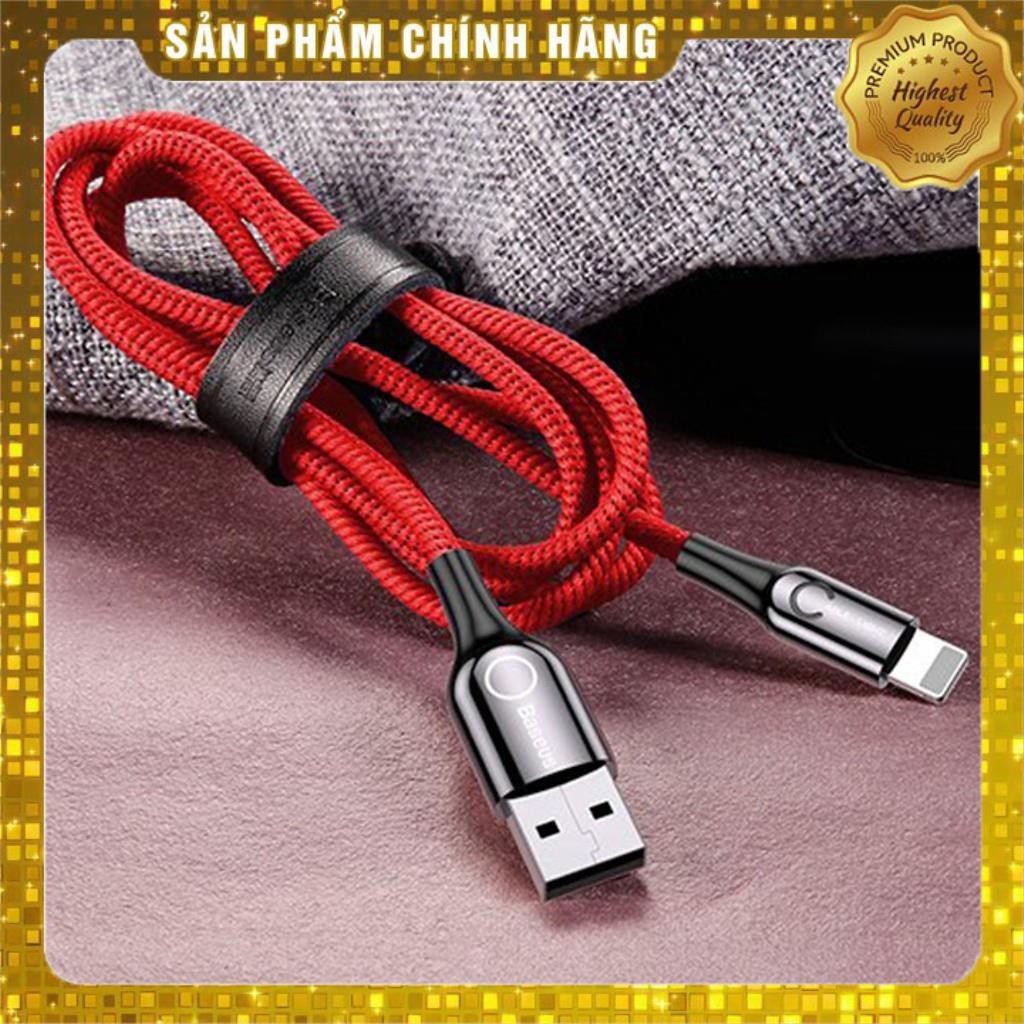 Cáp sạc nhanh Lightning 2.4A cơ chế tự ngắt thông minh chính hãng Baseus C Shape Light LV195 cho iPhone / iPad