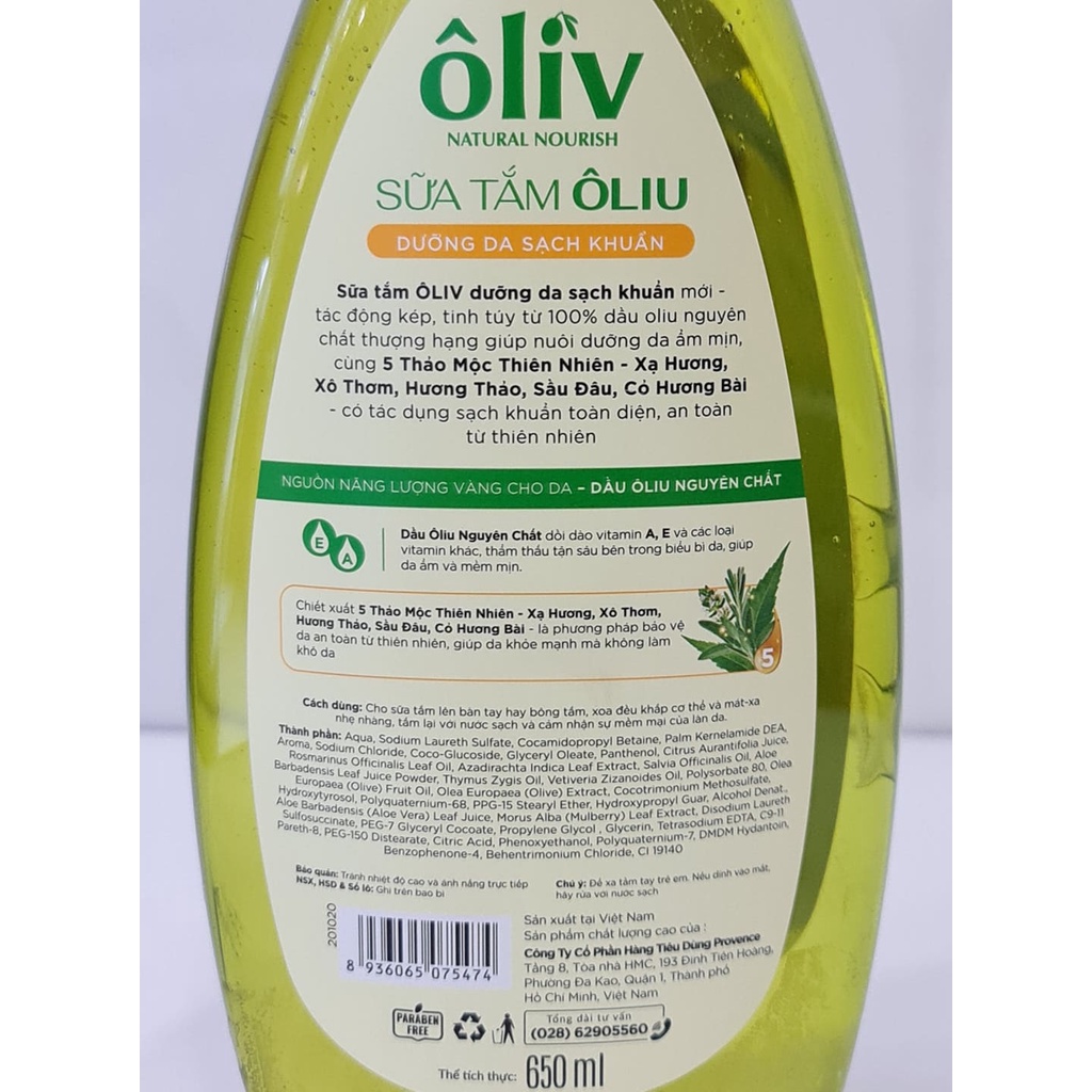 Sữa Tắm Oliv PURITE PROVENCE 650ml