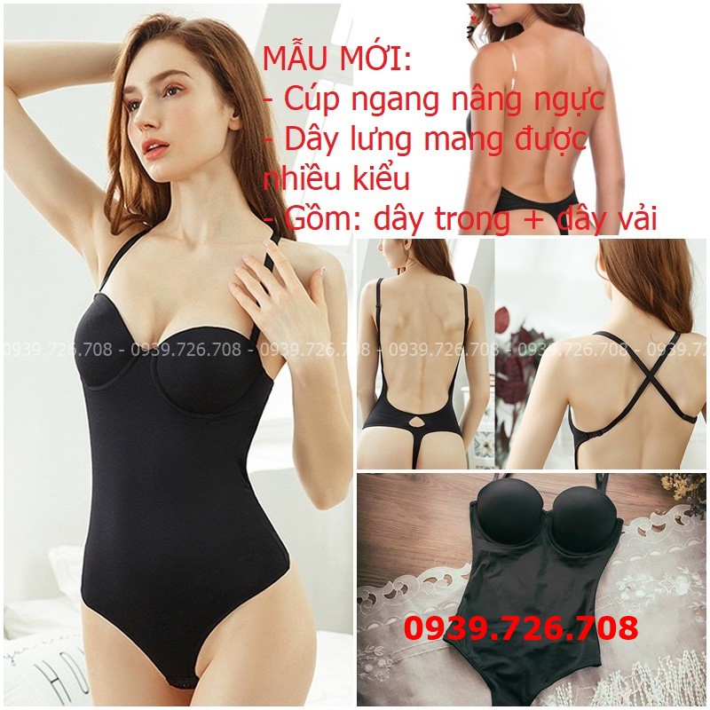 [VỀ HÀNG] Bộ đồ lót liền thân❤️Áo ngực liền thân Bodysuit nữ sexy Jumpsuit mặc đầm váy hở lưng,ngực xẻ sâu-đen trắng da