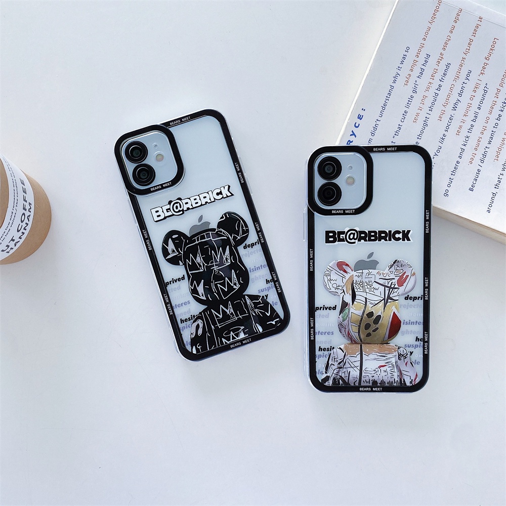 Fashion Tide Brand Kaws Clear Phone Case for IPhone 12 11 Pro Max X Xs Max XR 8 7 Plus Colorful Frame Soft TPU Back Cover