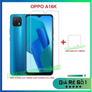Combo Oppo A16K kính cường lực trong suốt không full màn + dán bảo vệ camera chống trầy xước bụi bẩn